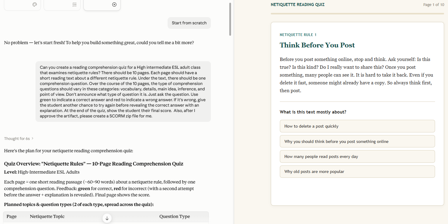 Netiquette Quiz App